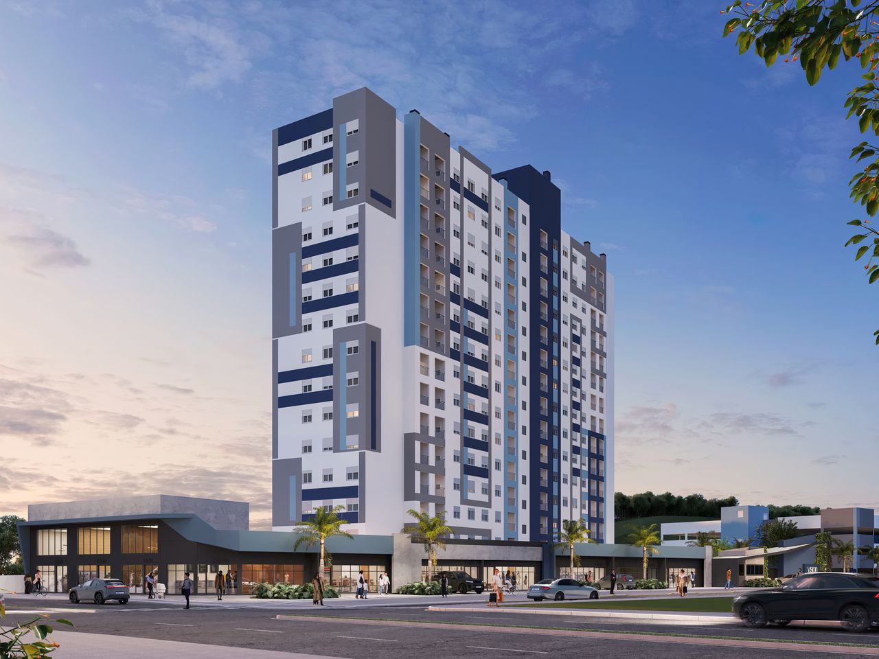Vision Square, apartamentos 2 dormitórios com sacada e churrasqueira