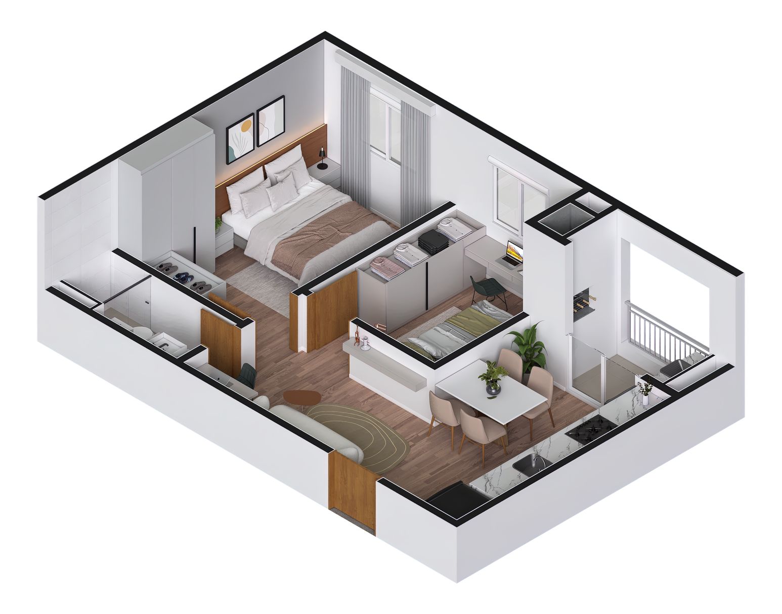Planta do apartamento tipo de meio do Vision Square